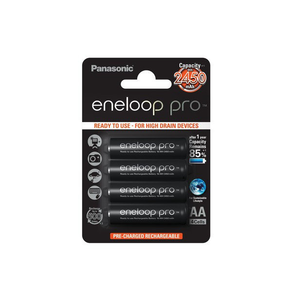 4x Panasonic eneloop Pro Akkus black f. Praktica DC 32