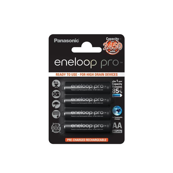 4x Panasonic eneloop Pro Akkus black f. Samsung Digimax 350SE