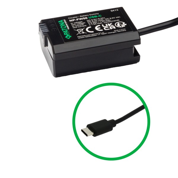 USB-C Akku-Adapter für Sony NEX-C3D