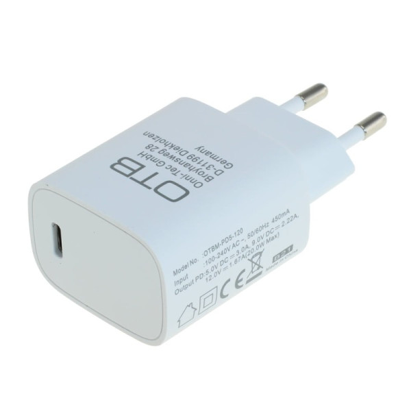 Ladegerät USB-C mit USB Power Delivery USB-PD - 20W  weiss